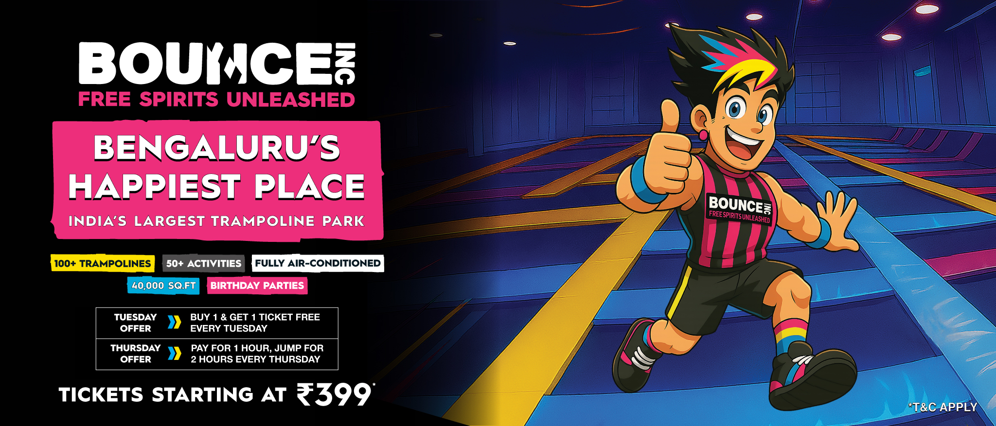 BOUNCE Bengaluru ticket pricing