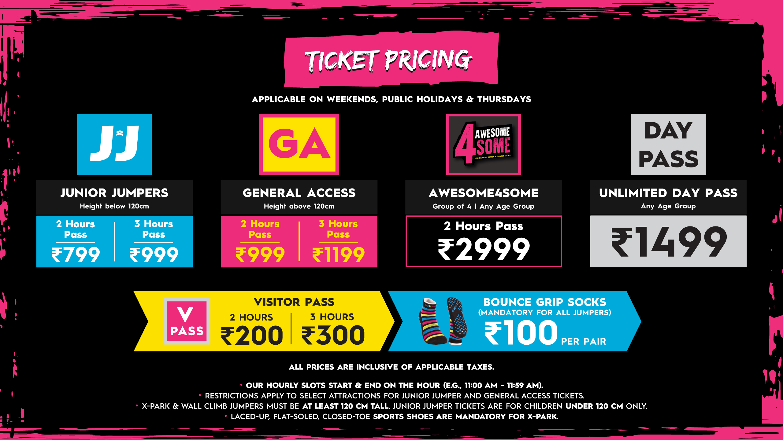 BOUNCE Gurugram ticket prices