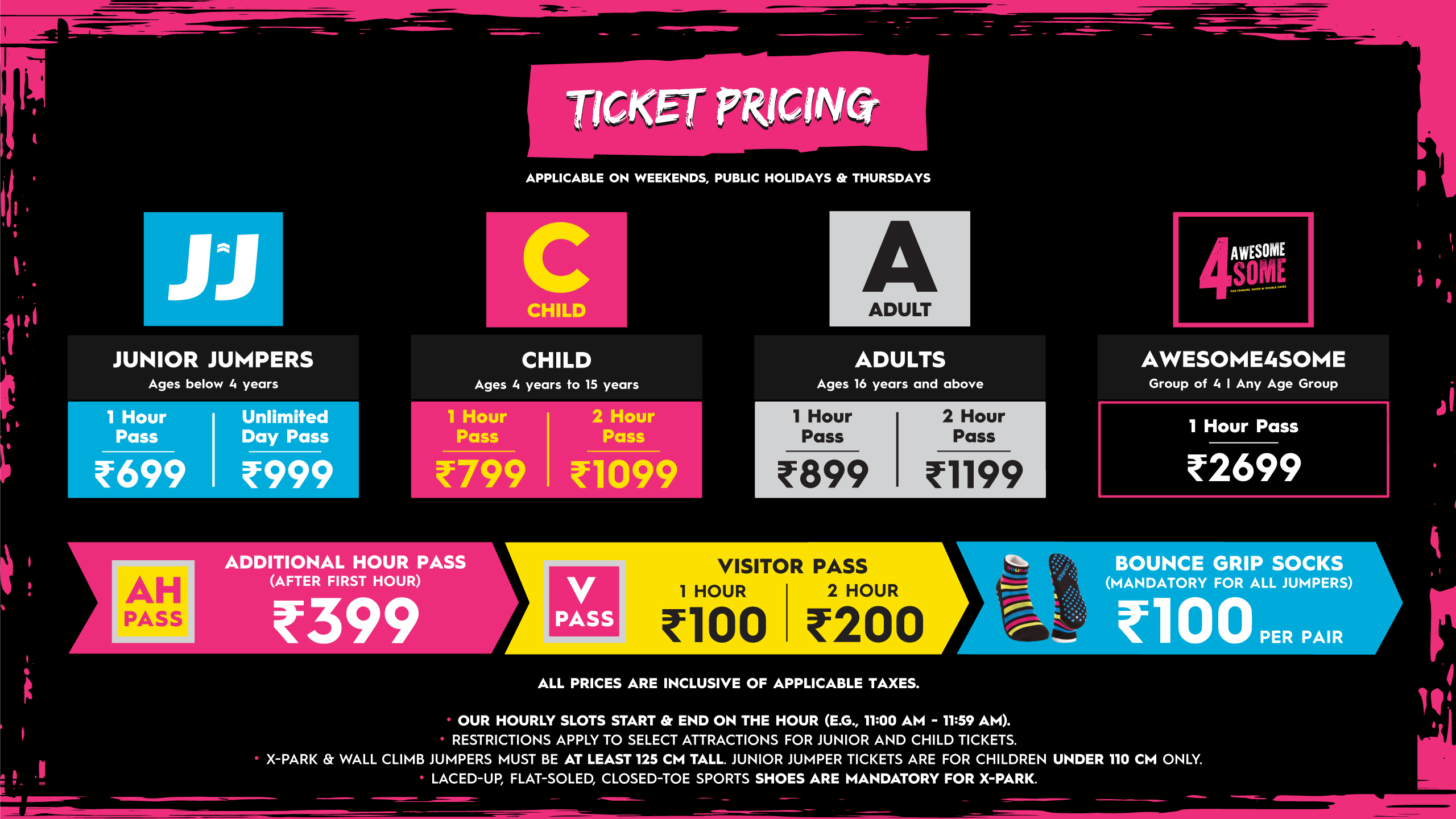 BOUNCE Gurugram Ticket Pricing 