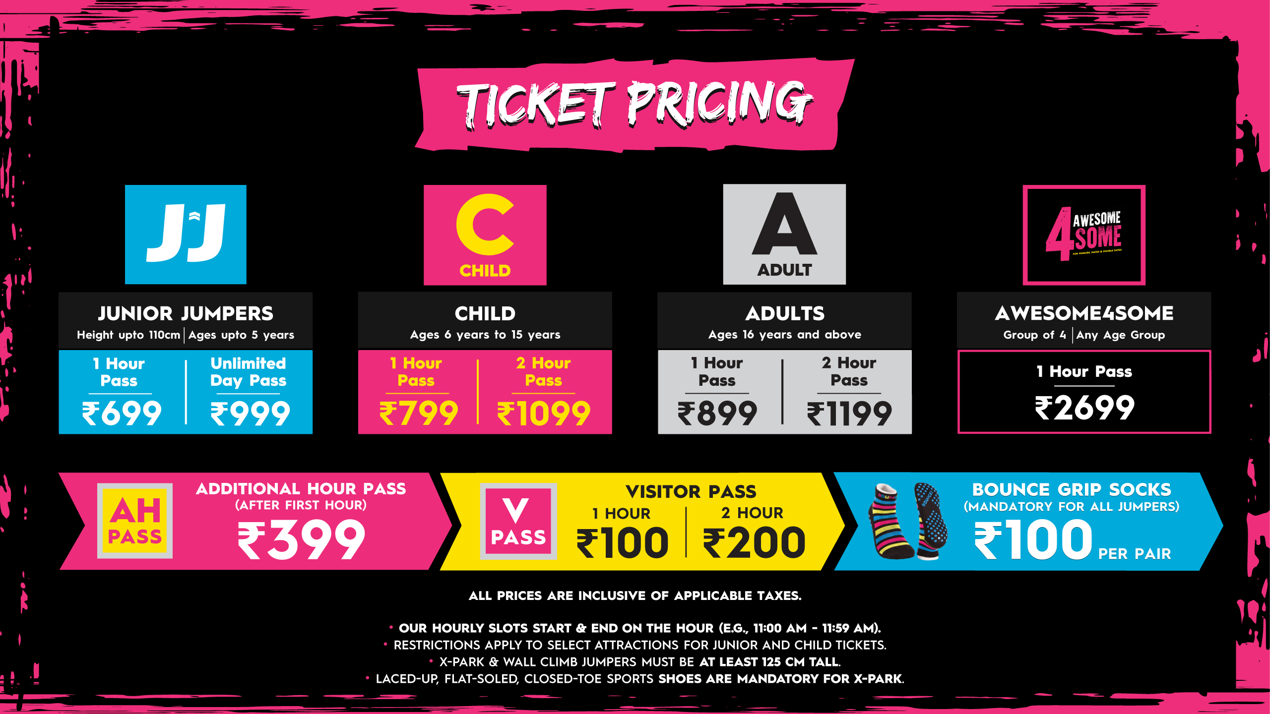 BOUNCE Ticket Pricing Mumbai   