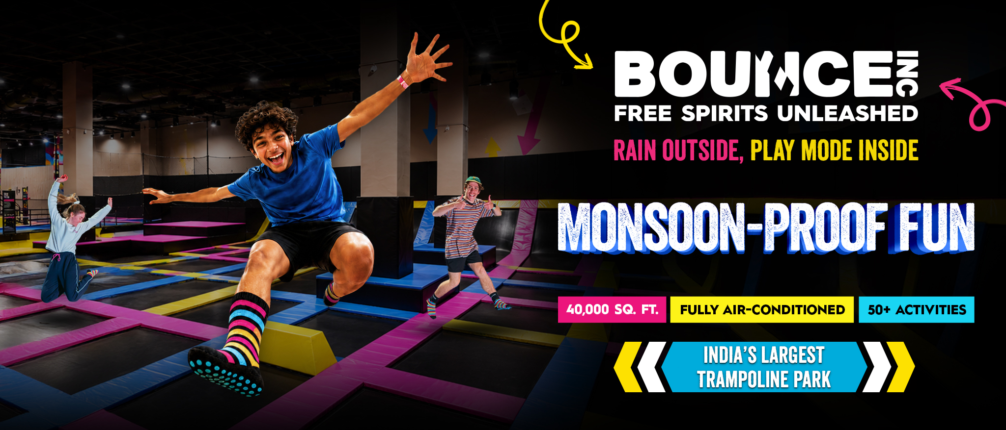 BOUNCE - India's Largest Trampoline Park | Monsoon-Proof Fun